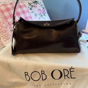 Dark Brown Leather Shoulder Bag